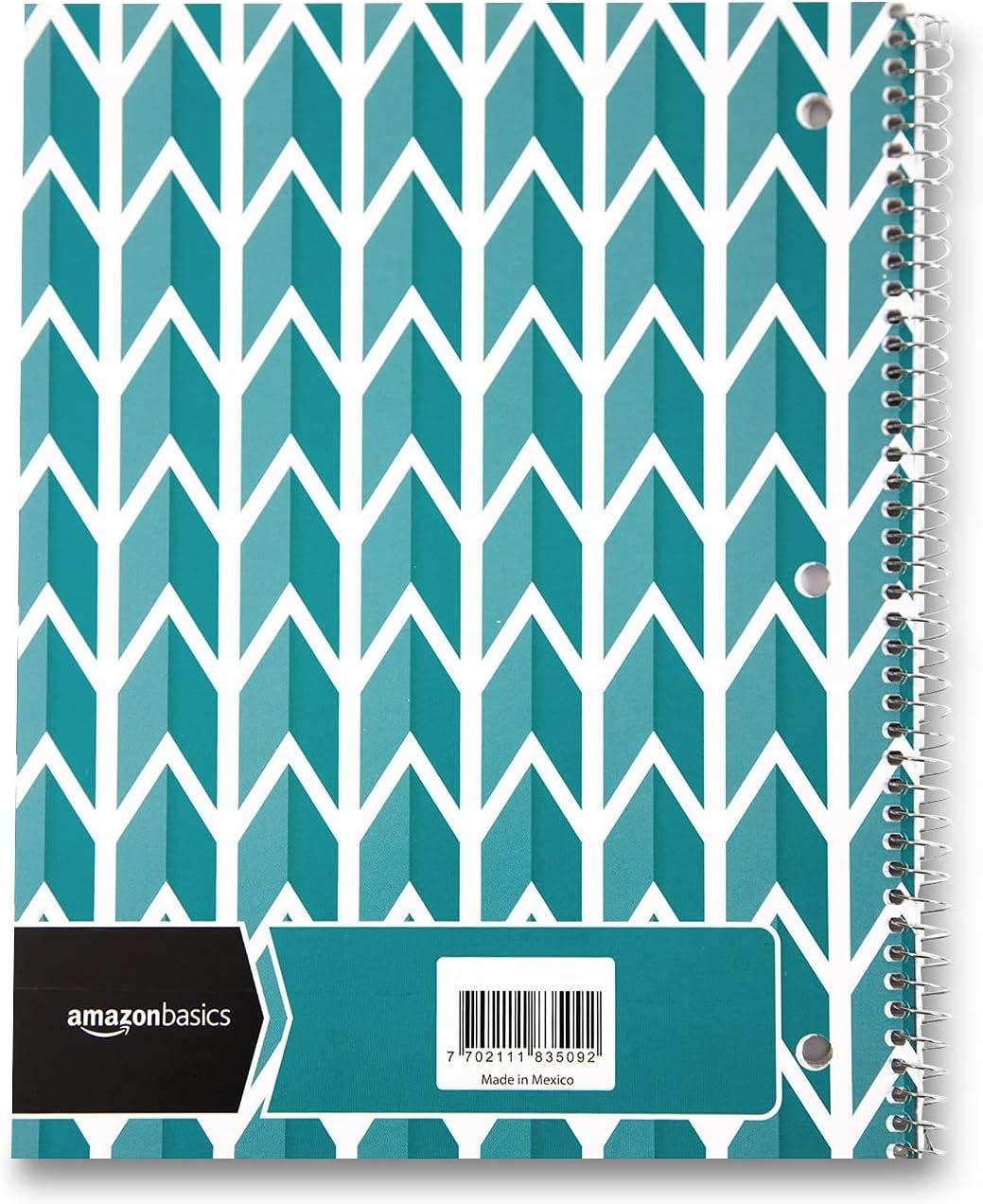 imageAmazon Basics College Ruled Wirebound Spiral Notebook 70 Sheet  5Pack Assorted Lattice Pattern ColorsAssorted Lattice Pattern