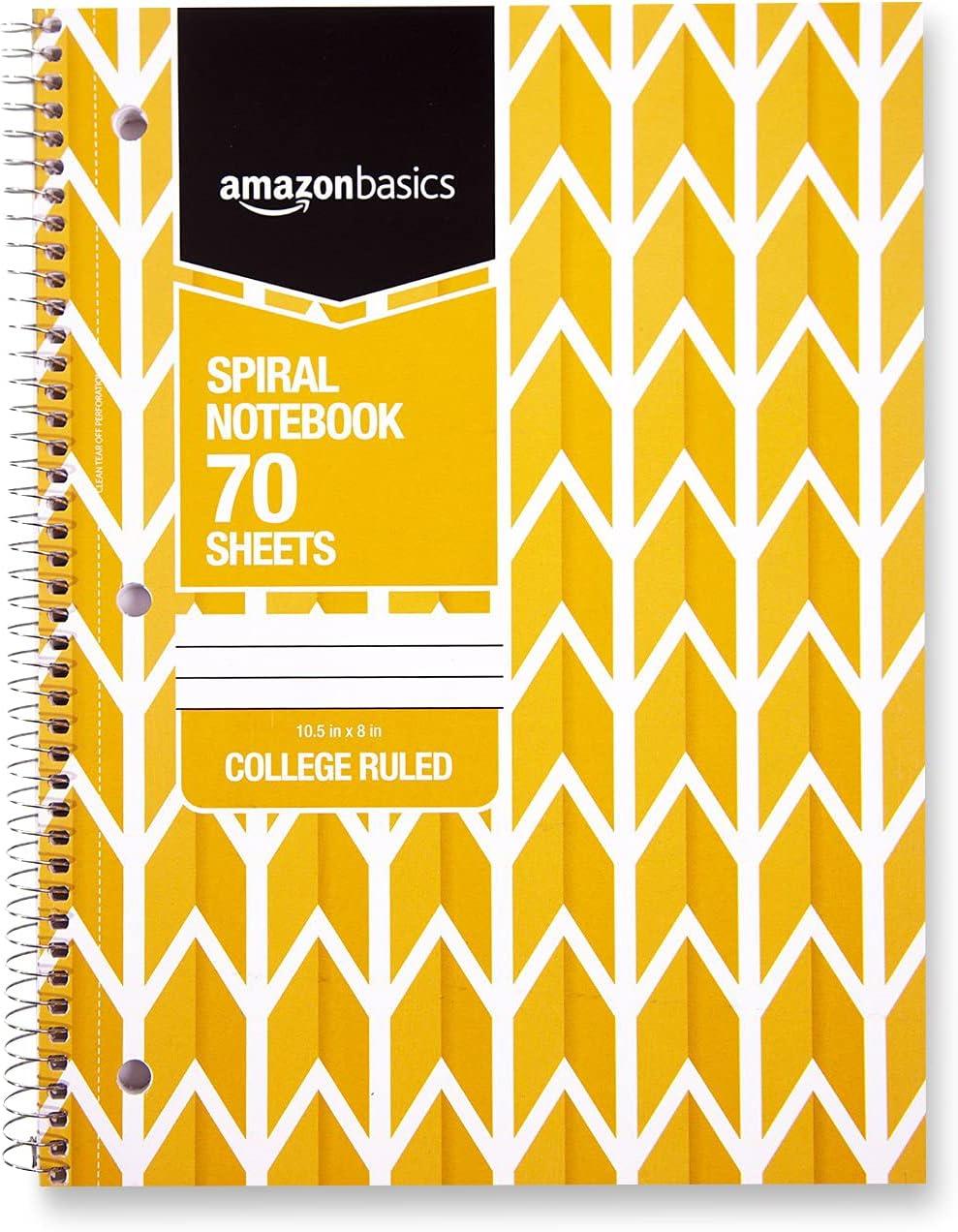 imageAmazon Basics College Ruled Wirebound Spiral Notebook 70 Sheet  5Pack Assorted Lattice Pattern ColorsAssorted Lattice Pattern