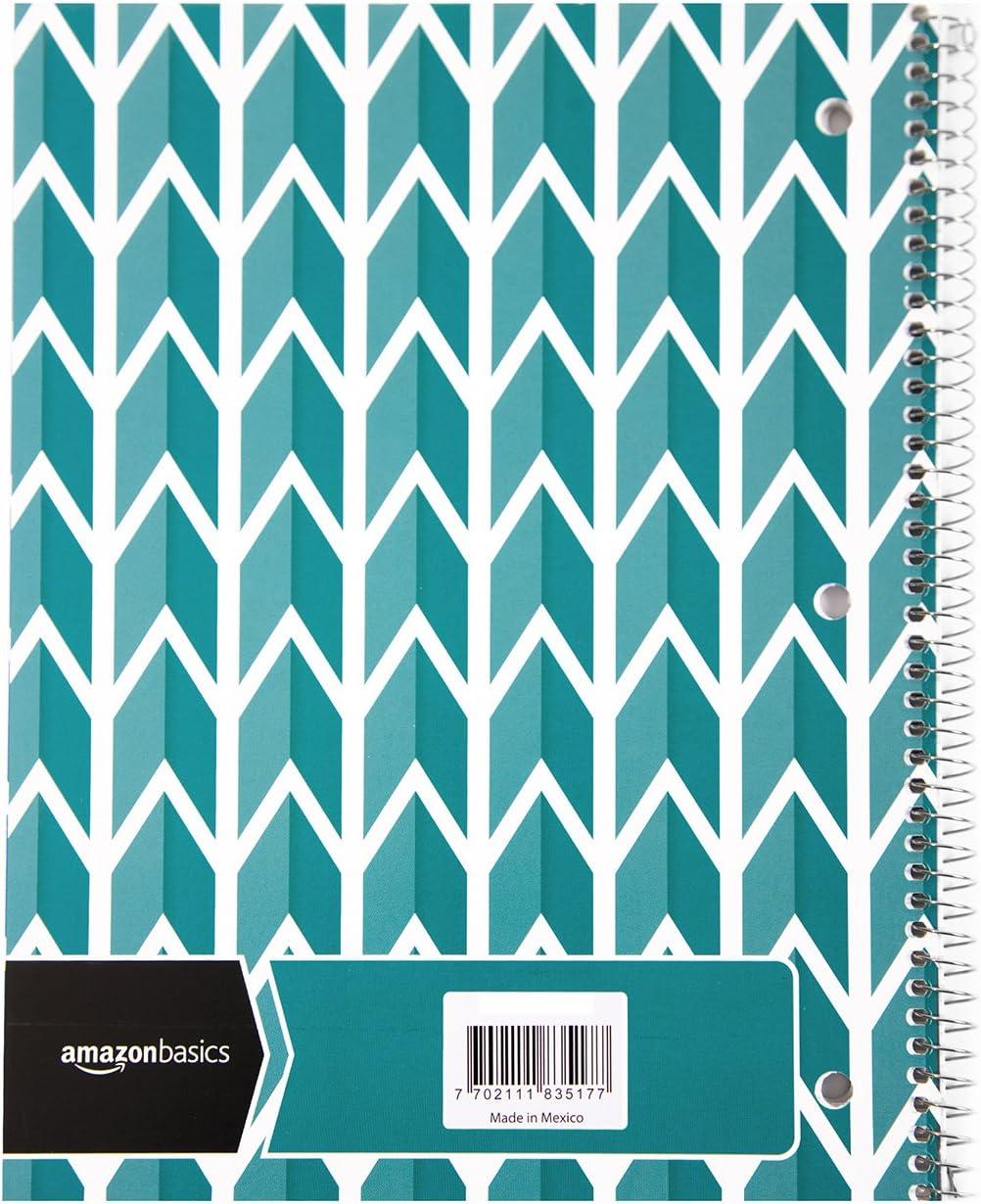 imageAmazon Basics College Ruled Wirebound Spiral Notebook 70 Sheet  5Pack Assorted Lattice Pattern ColorsAssorted Lattice Pattern