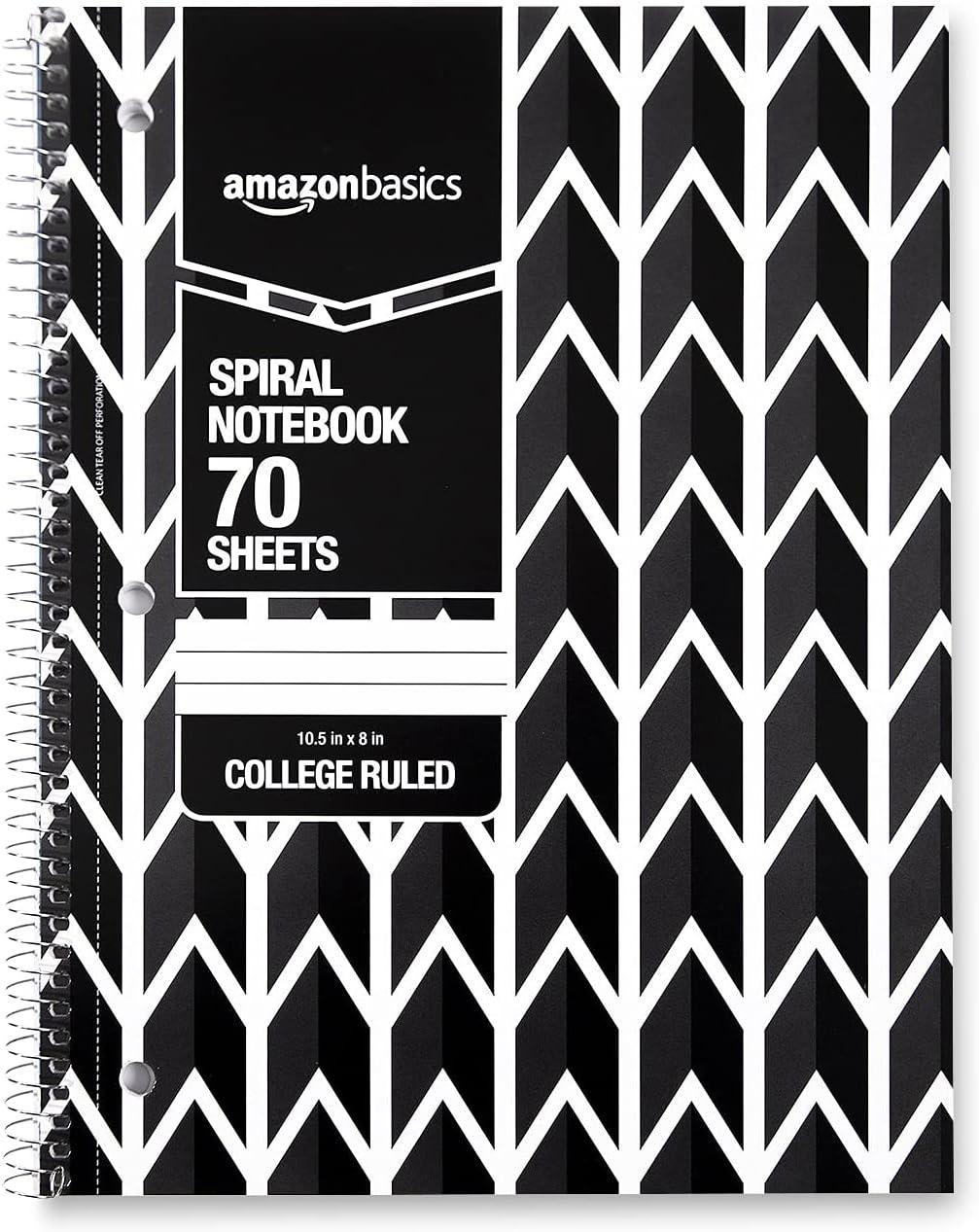 imageAmazon Basics College Ruled Wirebound Spiral Notebook 70 Sheet  5Pack Assorted Lattice Pattern ColorsAssorted Lattice Pattern
