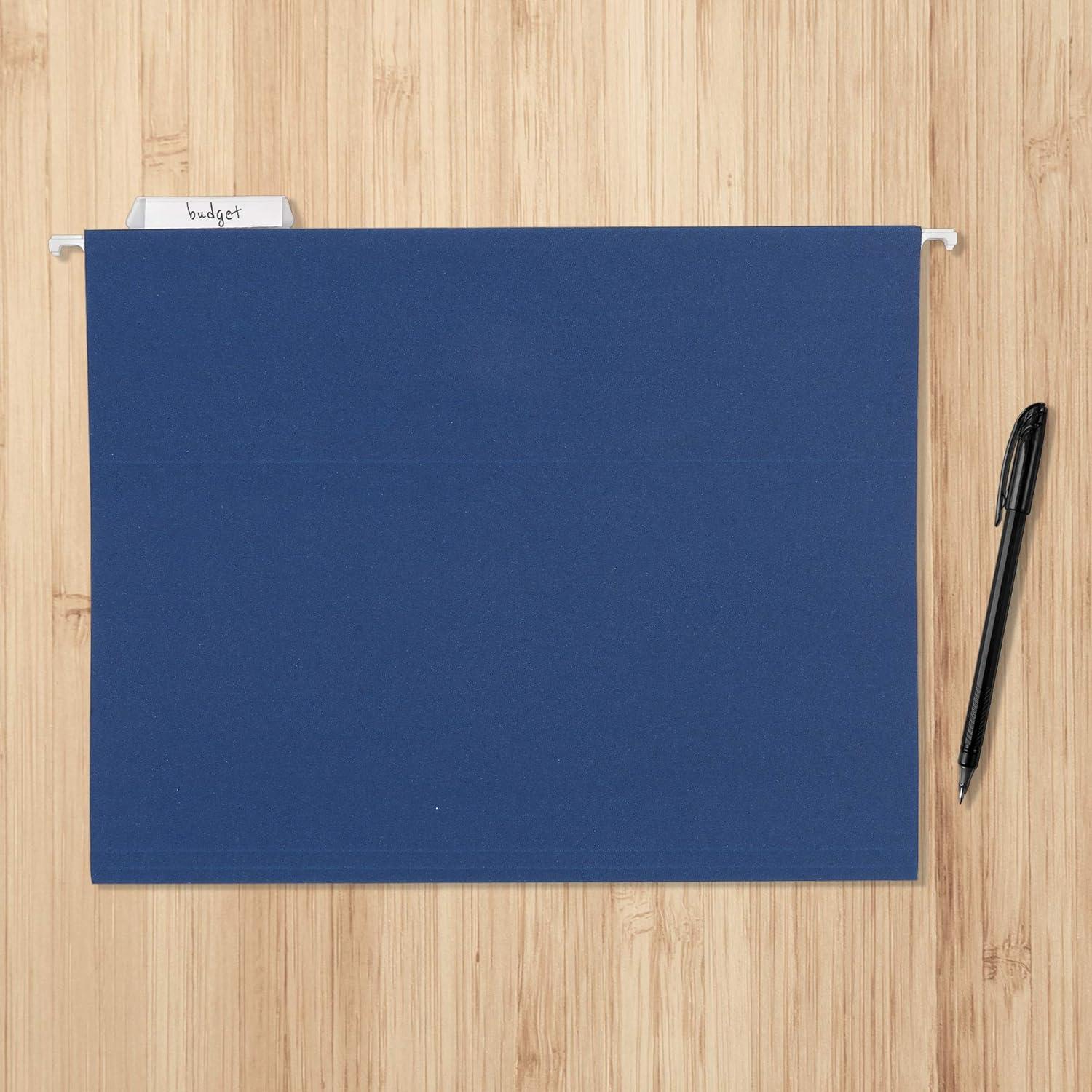 imageAmazon Basics Hanging File Folders Letter Size Aqua 25PackAssorted Jeweltone Colors