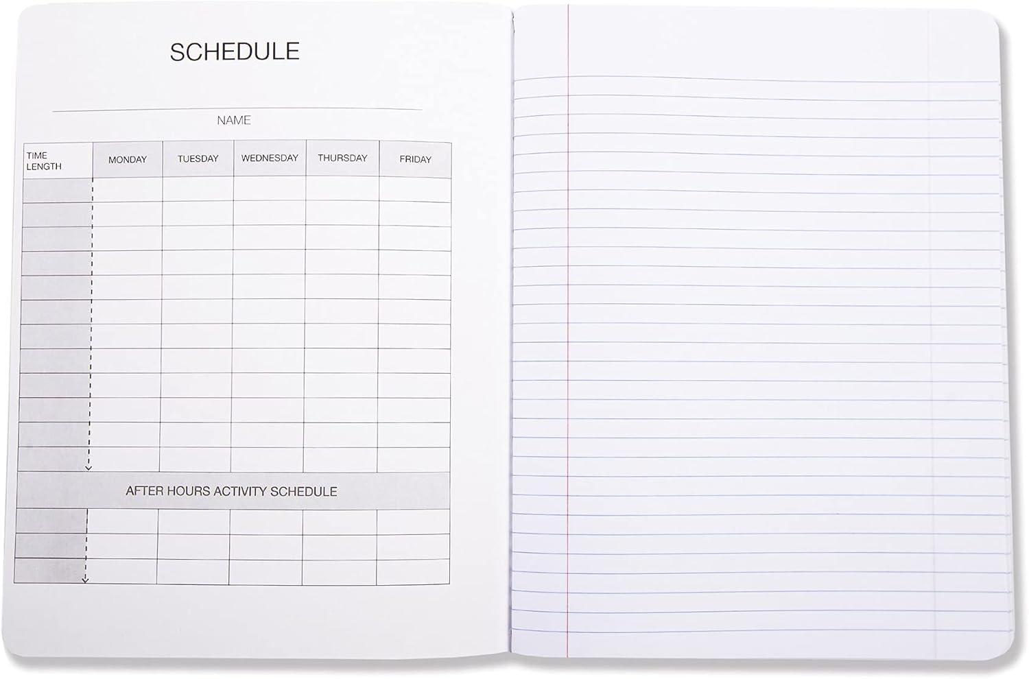 imageAmazon Basics Wide Ruled Composition Notebook 100 Sheet Assorted Solid Colors 4PackAssorted Solid