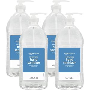 imageAmazon Basics Hand Sanitizer Original Scent Contains 62 Ethyl Alcohol 6760 Fl Oz Pack of 1 Previously Solimo676 Fl Oz Pack of 4