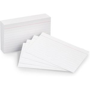 imageAmazon Basics Heavy Weight Ruled Lined Index Cards White 3x5 Inch Card 100CountWhite