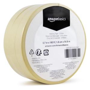 imageAmazon Basics Masking Tape Pack of 3 Rolls Beige 07 inch x 180 feetBeige