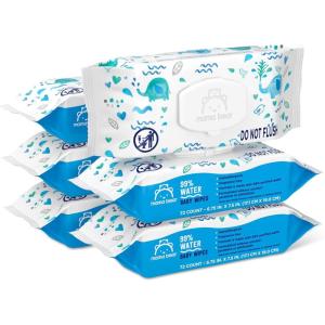 imageAmazon Brand  Mama Bear 99 Water Baby Wipes Hypoallergenic Fragrance Free 72 Count72 Count Pack of 6