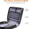imageAmazon Basics Durable 3 Ring Binder with Zipper Sturdy Storage to Keep Documents Organized 3 inch Black1