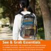 imageAmazon Basics Transparent School Backpack With WaterResistant PVC Plastic Material and Ruggedly Ruinforced Shoulder Straps Clear