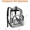 imageAmazon Basics Transparent School Backpack With WaterResistant PVC Plastic Material and Ruggedly Ruinforced Shoulder Straps Clear