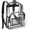 imageAmazon Basics Transparent School Backpack With WaterResistant PVC Plastic Material and Ruggedly Ruinforced Shoulder Straps Clear
