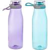 imageAmazon Basics Tritan LeakProof Water Bottles with Action Lid 2Pack 24 oz Blue ampamp PurpleBlue and Purple