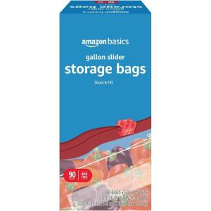imageAmazon Basics Slider Gallon Food Storage Bags Stand ampamp Fill 90 CountGallon 90 Count