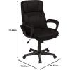 imageAmazonBasics Classic Office Desk Computer Chair  Adjustable Swiveling UltraSoft Microfiber  Light Gray Lumbar SupportBlack