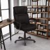 imageAmazonBasics Classic Office Desk Computer Chair  Adjustable Swiveling UltraSoft Microfiber  Light Gray Lumbar SupportBlack