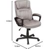 imageAmazonBasics Classic Office Desk Computer Chair  Adjustable Swiveling UltraSoft Microfiber  Light Gray Lumbar SupportLight Gray