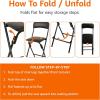 imageAmazon Basics Folding Stool with footrest 300lb Capacity 24quot Height Black Set of 2Black