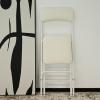 imageAmazon Basics Folding Stool with footrest 300lb Capacity 24quot Height Black Set of 2White