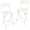 imageAmazon Basics Folding Stool with footrest 300lb Capacity 24quot Height Black Set of 2White