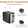 imageAmazon Basics 4 Slice Toaster With 7 Browning Settings Extra Wide Slots For Bagels and Special Breads Removable EasytoClean Crumb Trays CancelDefrostBagel Buttons 1500W Black ampamp Silver2 Slice