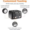 imageAmazon Basics 4 Slice Toaster With 7 Browning Settings Extra Wide Slots For Bagels and Special Breads Removable EasytoClean Crumb Trays CancelDefrostBagel Buttons 1500W Black ampamp Silver4 Slice