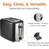 imageAmazon Basics 4 Slice Toaster With 7 Browning Settings Extra Wide Slots For Bagels and Special Breads Removable EasytoClean Crumb Trays CancelDefrostBagel Buttons 1500W Black ampamp Silver2 Slice