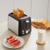 imageAmazon Basics 4 Slice Toaster With 7 Browning Settings Extra Wide Slots For Bagels and Special Breads Removable EasytoClean Crumb Trays CancelDefrostBagel Buttons 1500W Black ampamp Silver2 Slice