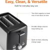 imageAmazon Basics 4 Slice Toaster With 7 Browning Settings Extra Wide Slots For Bagels and Special Breads Removable EasytoClean Crumb Trays CancelDefrostBagel Buttons 1500W Black ampamp Silver2 Slice