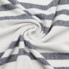imageAmazon Basics Chunky Cable Knit Throw Blanket for Couch Sofa Bed Lightweight Soft Cozy Sage Green 50quotx 60quotLight Grey With Blue Stripes