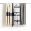 imageAmazon Basics Chunky Cable Knit Throw Blanket for Couch Sofa Bed Lightweight Soft Cozy Sage Green 50quotx 60quotLight Grey With Blue Stripes