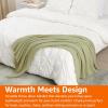 imageAmazon Basics Chunky Cable Knit Throw Blanket for Couch Sofa Bed Lightweight Soft Cozy Sage Green 50quotx 60quotSage Green