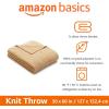 imageAmazon Basics Chunky Cable Knit Throw Blanket for Couch Sofa Bed Lightweight Soft Cozy Sage Green 50quotx 60quotSand