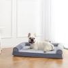 imageAmazon Basics Foam Living Room Couch Dog Pet Bed with Removable Cover Grey 44quot x 35quot36 x 27