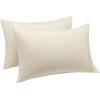 imageAmazon Basics Standard Pillow Cases Set of 2  Lightweight Super Soft Easy Care Microfiber Navy Blue 30quot L x 20quot W Pillows Not IncludedBeige