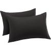 imageAmazon Basics Standard Pillow Cases Set of 2  Lightweight Super Soft Easy Care Microfiber Navy Blue 30quot L x 20quot W Pillows Not IncludedBlack