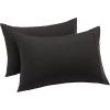 imageAmazon Basics Standard Pillow Cases Set of 2  Lightweight Super Soft Easy Care Microfiber Navy Blue 30quot L x 20quot W Pillows Not IncludedBlack