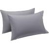 imageAmazon Basics Standard Pillow Cases Set of 2  Lightweight Super Soft Easy Care Microfiber Navy Blue 30quot L x 20quot W Pillows Not IncludedDark Gray