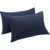 imageAmazon Basics Standard Pillow Cases Set of 2  Lightweight Super Soft Easy Care Microfiber Navy Blue 30quot L x 20quot W Pillows Not IncludedNavy Blue
