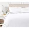 imageAmazon Basics Microfiber Duvet Cover Set  3 pieces King Bright White StripedBright White