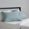 imageAmazon Basics Standard Pillow Cases Set of 2  Lightweight Super Soft Easy Care Microfiber Navy Blue 30quot L x 20quot W Pillows Not IncludedSpa Blue