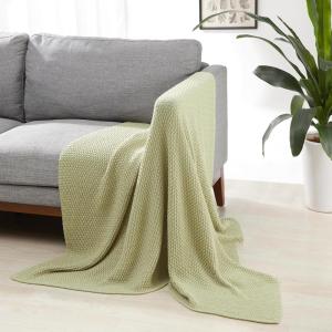 imageAmazon Basics Chunky Cable Knit Throw Blanket for Couch Sofa Bed Lightweight Soft Cozy Sage Green 50quotx 60quotSage Green