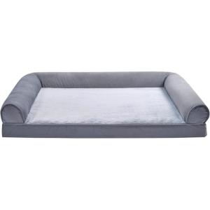 imageAmazon Basics Foam Living Room Couch Dog Pet Bed with Removable Cover Grey 44quot x 35quot44 x 35
