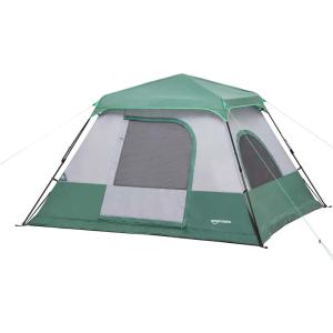 imageAmazon Basics Instant Camping Tent with Rainfly WeatherResistant Quick Setup6Person