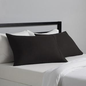 imageAmazon Basics Standard Pillow Cases Set of 2  Lightweight Super Soft Easy Care Microfiber Navy Blue 30quot L x 20quot W Pillows Not IncludedBlack