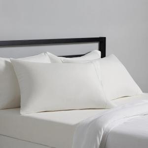 imageAmazon Basics Standard Pillow Cases Set of 2  Lightweight Super Soft Easy Care Microfiber Navy Blue 30quot L x 20quot W Pillows Not IncludedCream