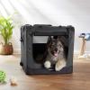 imageAmazon Basics Folding Portable Soft Pet Dog Crate Carrier Kennel 42 x 31 x 31 inches GreyBLACK