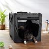 imageAmazon Basics Folding Portable Soft Pet Dog Crate Carrier Kennel 42 x 31 x 31 inches GreyBLACK