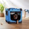 imageAmazon Basics Folding Portable Soft Pet Dog Crate Carrier Kennel 42 x 31 x 31 inches GreyBlue