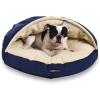 imageAmazon Basics Pet Cave Bed for Dog Large 35 x 35 x 13 inches BlueBlue
