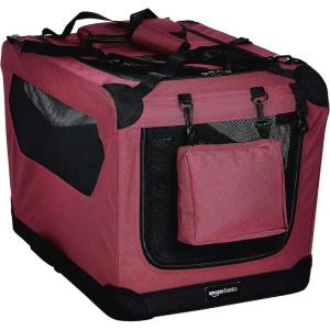 imageAmazon Basics Folding Portable Soft Pet Dog Crate Carrier Kennel 42 x 31 x 31 inches GreyRED