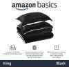 imageAmazon Basics 3 Piece Bedding Set Micromink Sherpa UltraSoft Warm All Season Comforter King Navy Blue SolidBlack